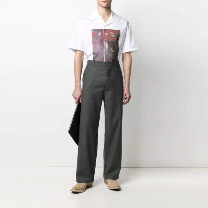 SS21 Arrows Pattern Printing Short Sleeve Shirt Version White