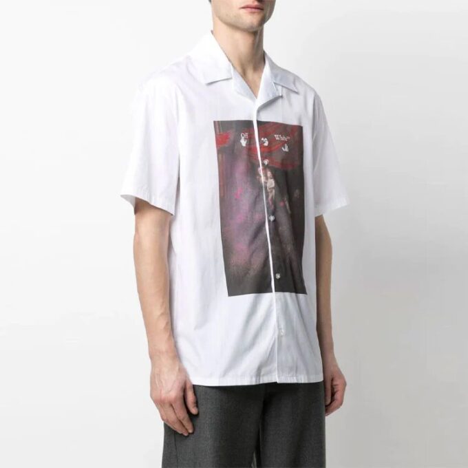 SS21 Arrows Pattern Printing Short Sleeve Shirt Version White