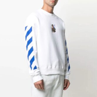 SS21 Arrows Pattern Stripe Printing Long Sleeves White