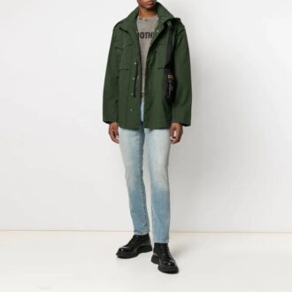 SS21 Arrows Pattern Zipper Hooded Jacket Ordinary Version Green