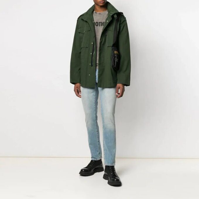 SS21 Arrows Pattern Zipper Hooded Jacket Ordinary Version Green