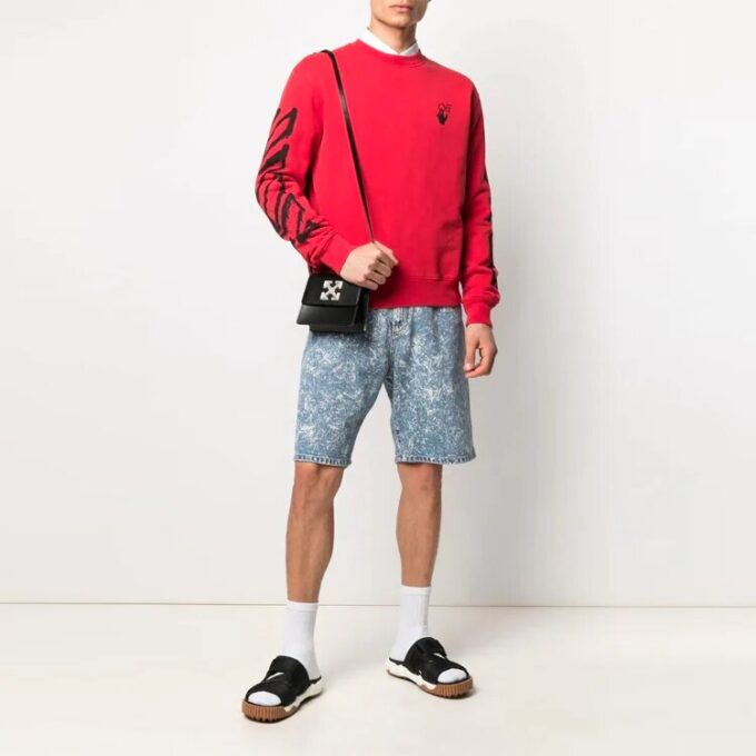 SS21 Arrows Printing Casual Round Neck Printing Version Red