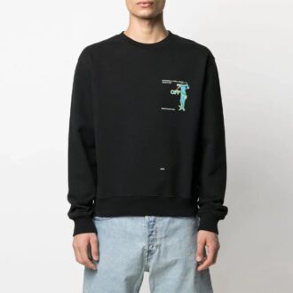 SS21 Arrows Printing Round Neck Long Sleeves Version Black