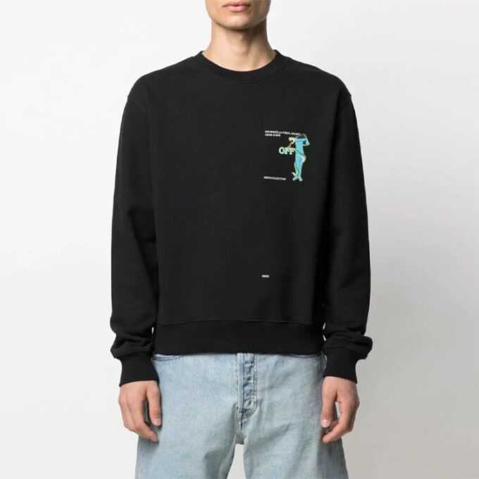 SS21 Arrows Printing Round Neck Long Sleeves Version Black