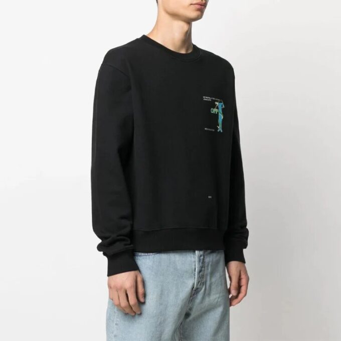 SS21 Arrows Printing Round Neck Long Sleeves Version Black