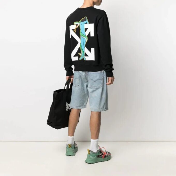 SS21 Arrows Printing Round Neck Long Sleeves Version Black
