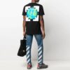 SS21 Arrows Printing Round Neck Printing Short Sleeve Ordinary Version Black