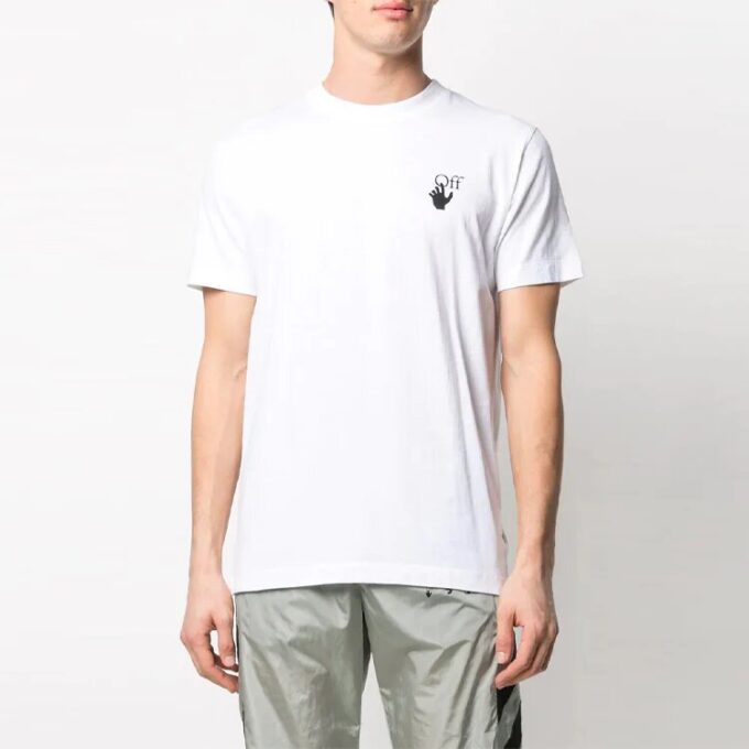 SS21 Back Arrow Logo Printing Round Neck Pullover Short Sleeve White