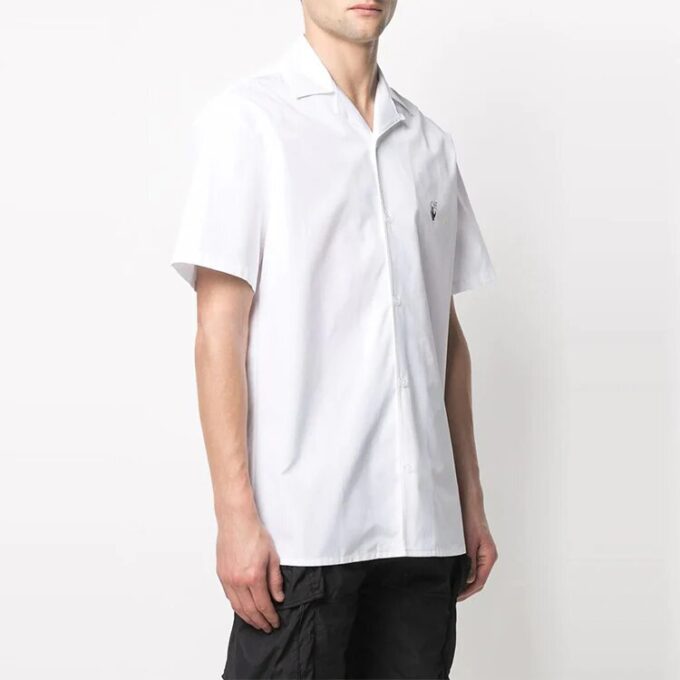 SS21 Back Logo Embroidered Short Sleeve Shirt White
