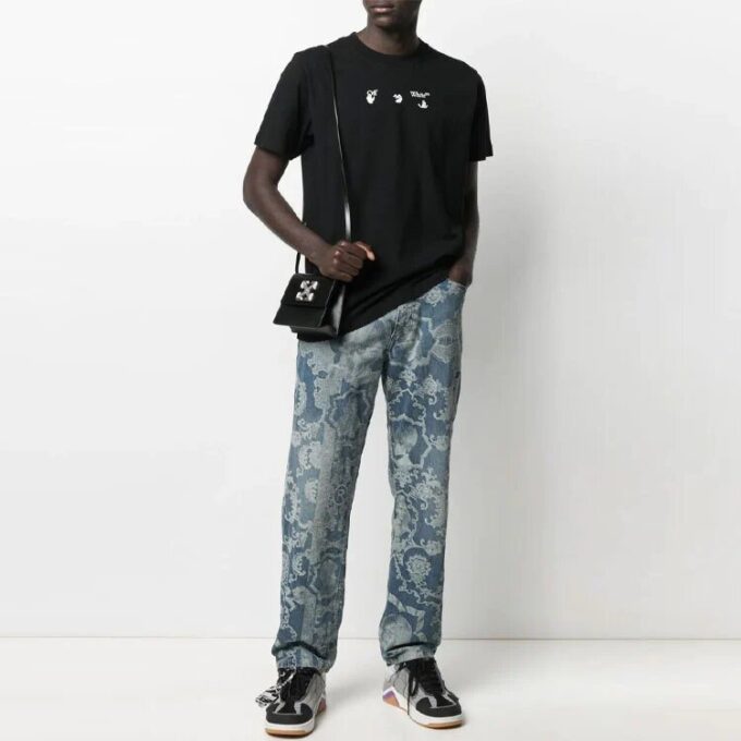 SS21 Back Logo Printing Round Neck Short Sleeve Ordinary Version Black