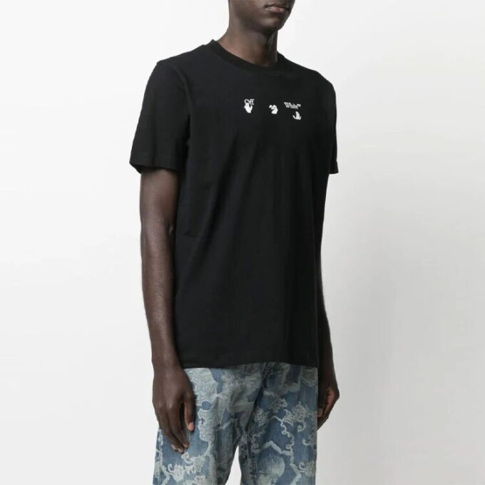 SS21 Back Logo Printing Round Neck Short Sleeve Ordinary Version Black