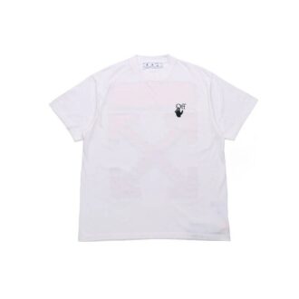 SS21 Back Red Arrow Cotton Short Sleeve Loose Fit White