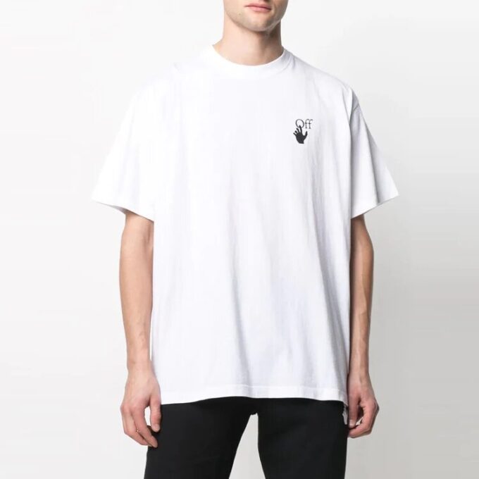SS21 Back Red Arrow Cotton Short Sleeve Loose Fit White