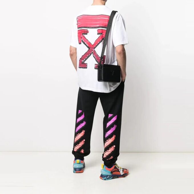 SS21 Back Red Arrow Cotton Short Sleeve Loose Fit White