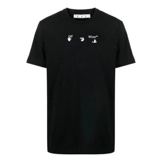 SS21 Bolt Arrows Printing Short Sleeve Round Neck Pullover Ordinary Version Black