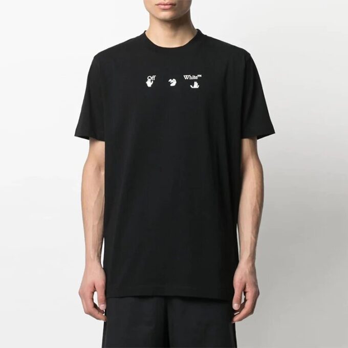 SS21 Bolt Arrows Printing Short Sleeve Round Neck Pullover Ordinary Version Black