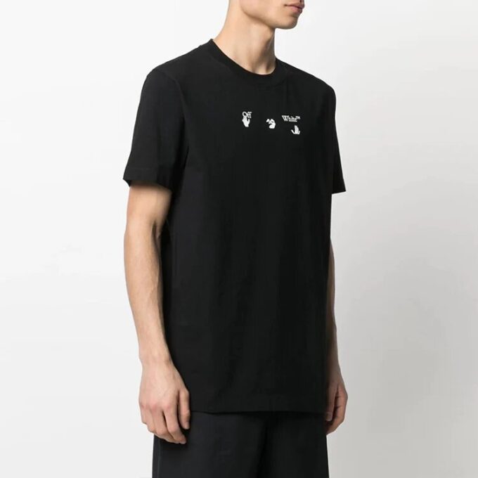 SS21 Bolt Arrows Printing Short Sleeve Round Neck Pullover Ordinary Version Black