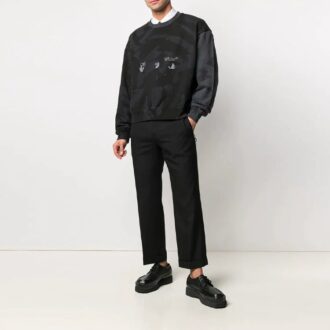 SS21 Camouflage Printing Logo Round Neck Black