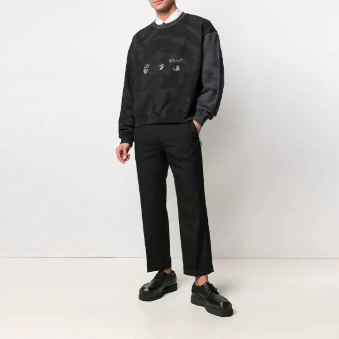 SS21 Camouflage Printing Logo Round Neck Black