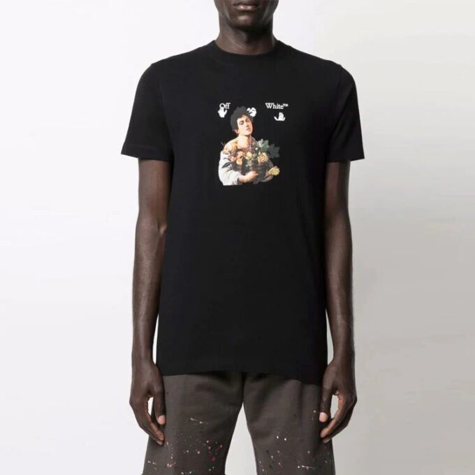 SS21 Cartoon Printing Round Neck Short Sleeve Version Black