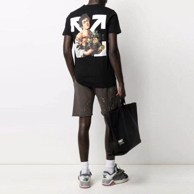 SS21 Cartoon Printing Round Neck Short Sleeve Version Black