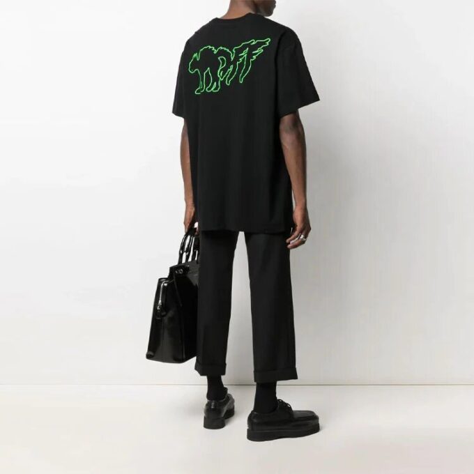 SS21 Casual Alphabet Printing Short Sleeve Loose Fit Black