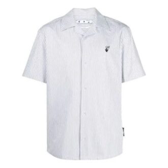 SS21 Casual Stripe Short Sleeve Shirt Version White