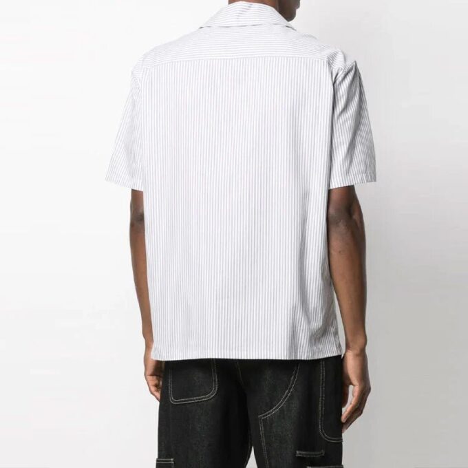 SS21 Casual Stripe Short Sleeve Shirt Version White