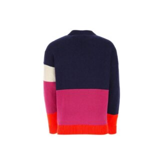 SS21 Colorblock Logo Round Neck Long Sleeves Blue