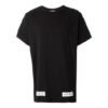 SS21 Cotton Stripe Printing Pattern Round Neck Short Sleeve Black