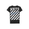 SS21 Cotton Stripe Printing Pattern Round Neck Short Sleeve Black