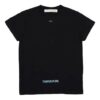 SS21 Cotton Stripe Printing Round Neck Short Sleeve Version Black