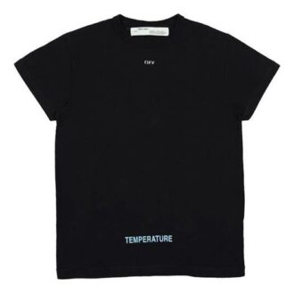 SS21 Cotton Stripe Printing Round Neck Short Sleeve Version Black