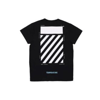 SS21 Cotton Stripe Printing Round Neck Short Sleeve Version Black