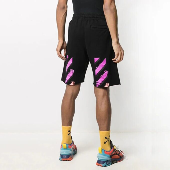 SS21 Diag Stripe Sweat Shorts Men s Black