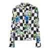 SS21 Flowers Printing Plaid lapel Long Sleeves Shirt Slim Fit Version Black
