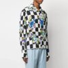 SS21 Flowers Printing Plaid lapel Long Sleeves Shirt Slim Fit Version Black