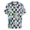 SS21 Flowers Printing Plaid Short Sleeve Loose Fit White