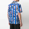 SS21 Flowers Printing Stripe Short Sleeve Shirt Version Blue