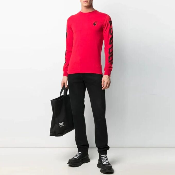 SS21 Geometry Pattern Long Sleeves Slim Fit Version Red