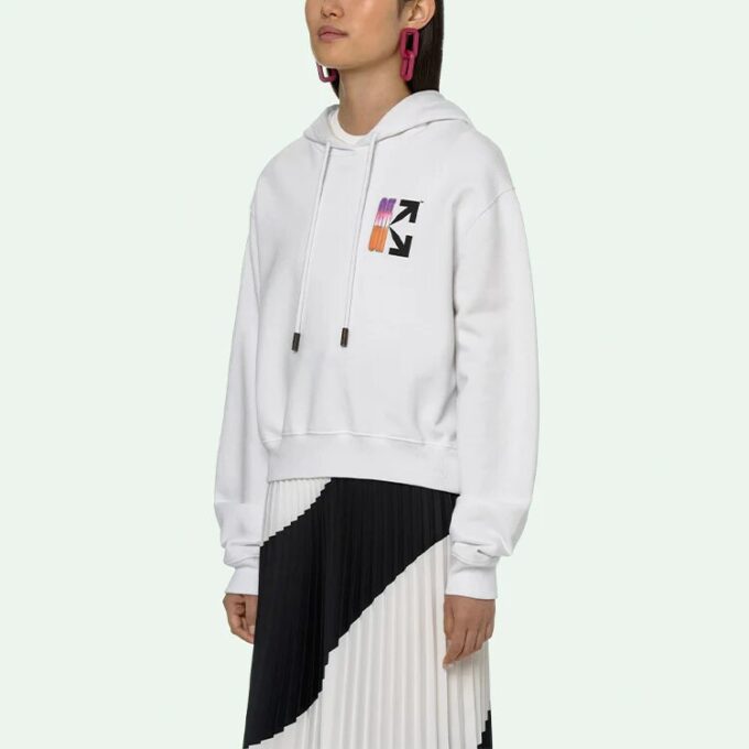 SS21 Gradient Arrow Printing hooded Pullover Casual Ordinary Version Unisex White