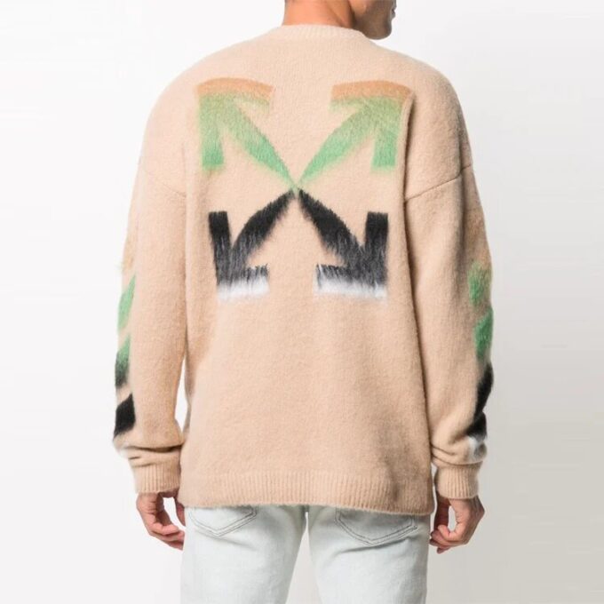SS21 Gradient Arrow Printing Wool Knitting Brown