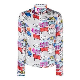 SS21 Graffiti Logo Printing Long Sleeves Shirt