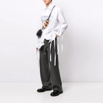 SS21 Graffiti Logo Printing Long Sleeves Shirt White