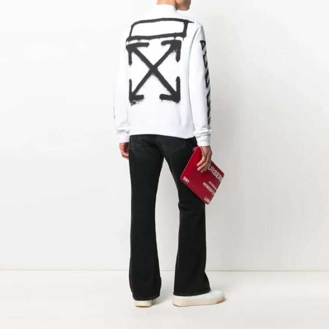 SS21 Graffiti Printing Round Neck Long Sleeves Version White