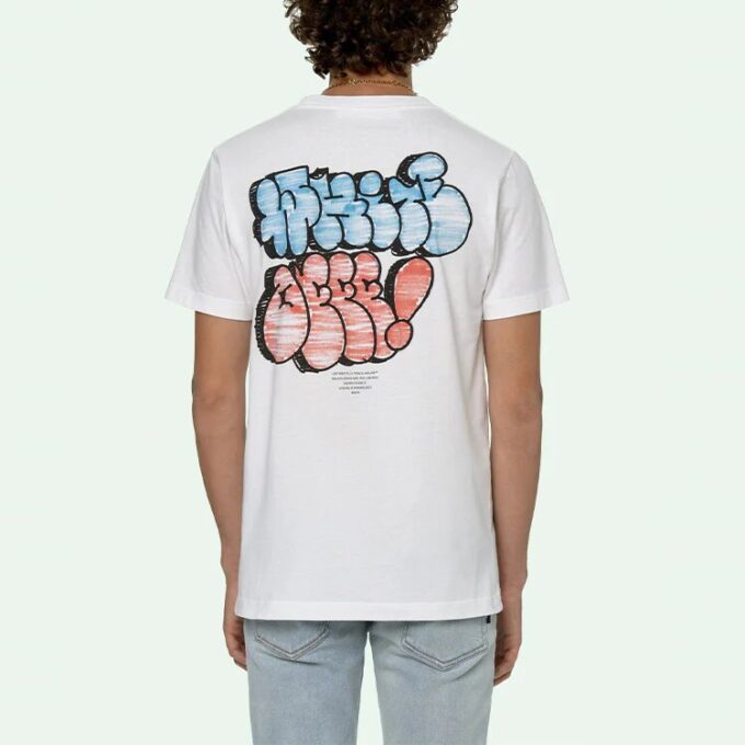 SS21 Graffiti Printing Short Sleeve White