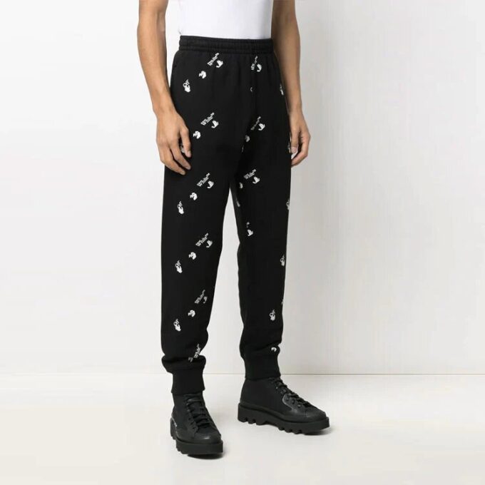 SS21 Large Logo Printing Sports Pants Black