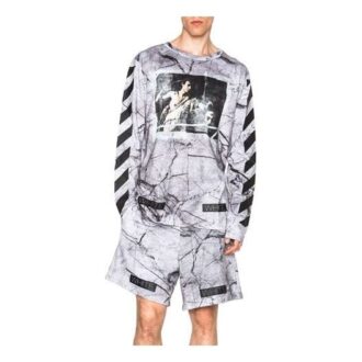SS21 Large Printing Pullover Gray White