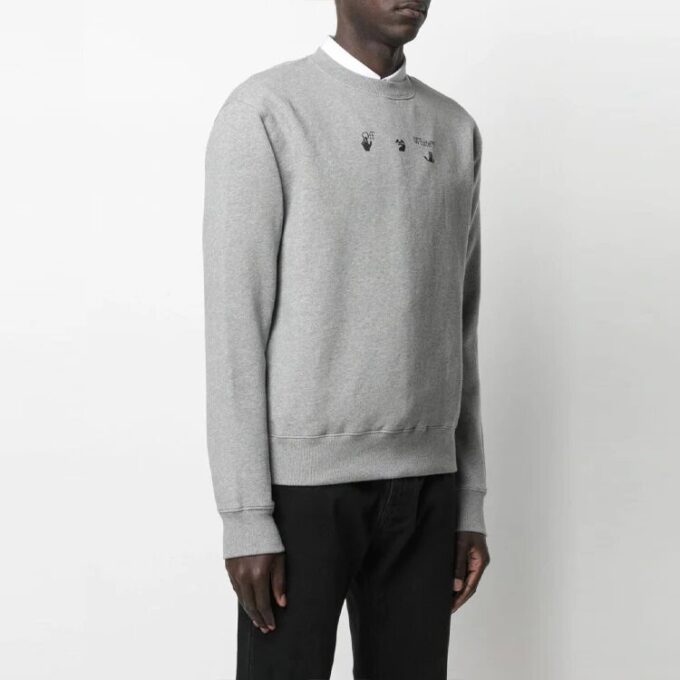 SS21 Logo Alphabet Printing Round Neck Loose Long Sleeves Version Gray