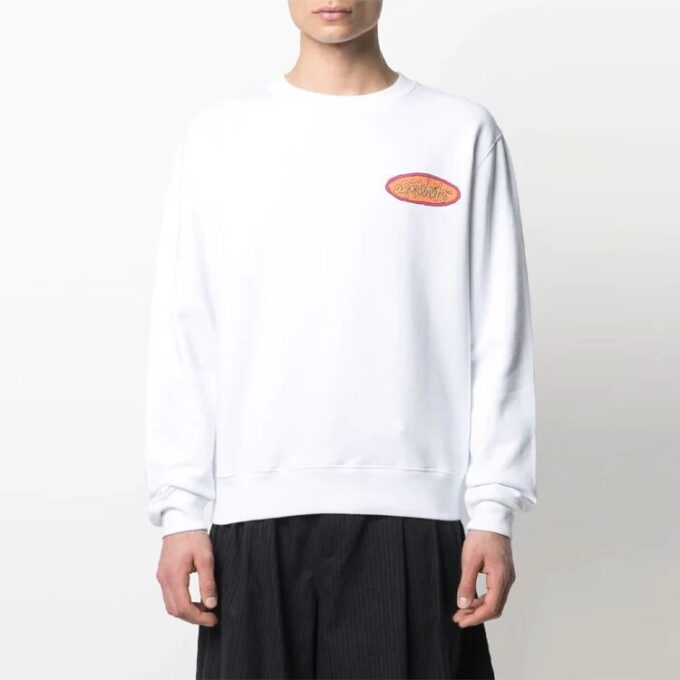 SS21 Logo Alphabet Printing Round Neck Pullover Version White
